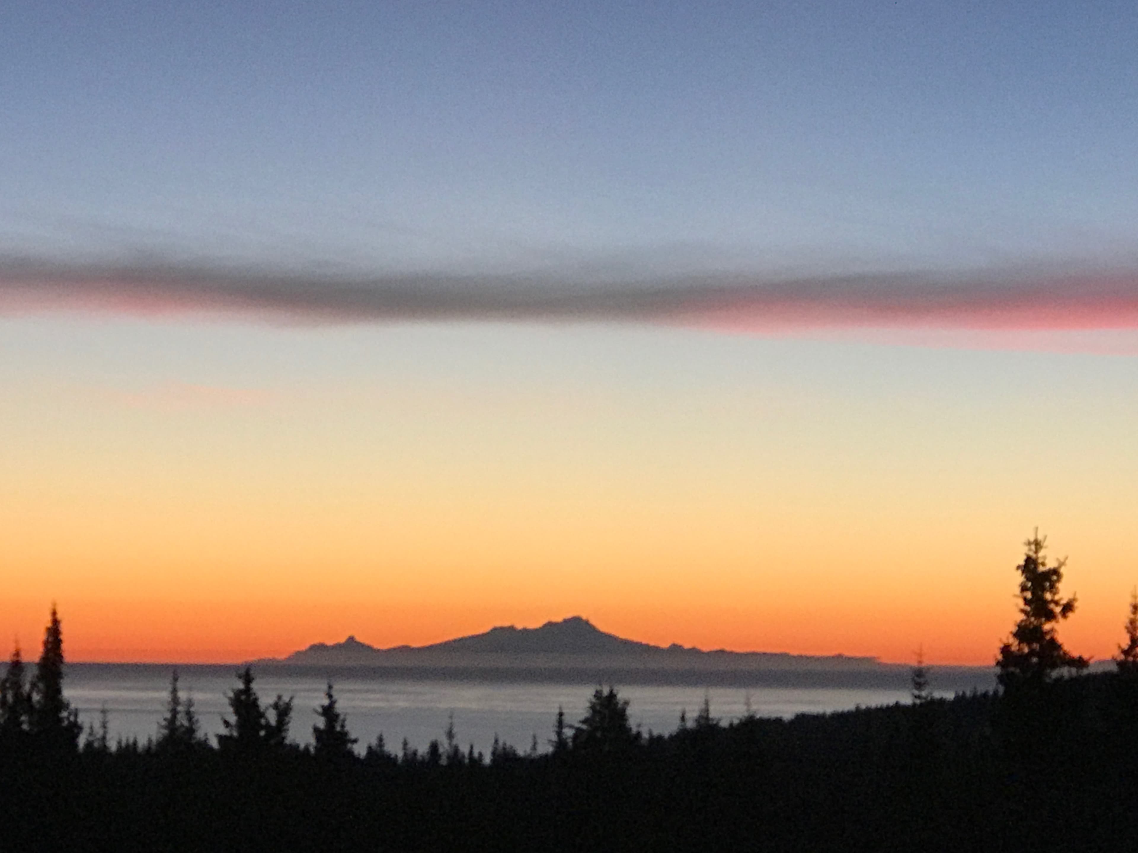 Sunset view of Cape Douglas from The Main House deck